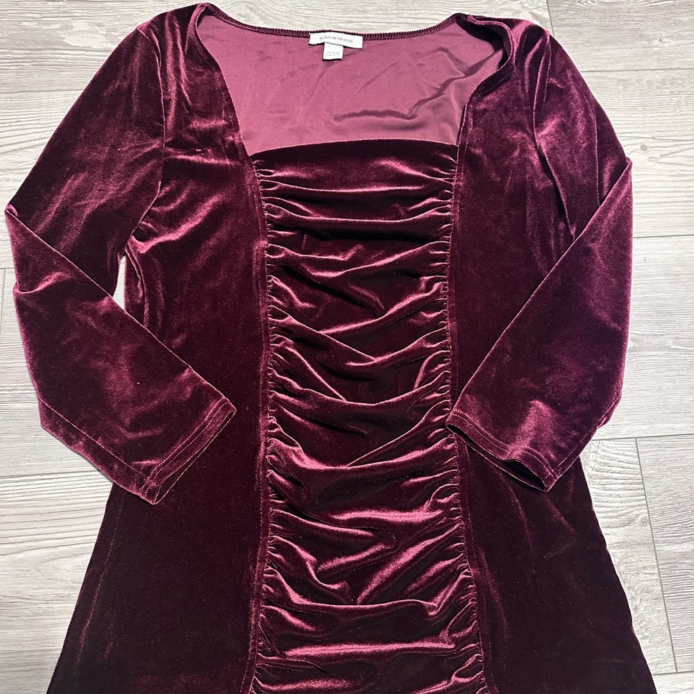 Vintage Boston Proper Burgundy Velvet Top